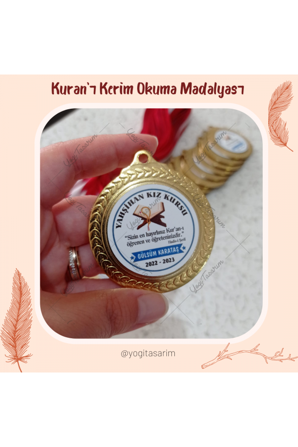 Kur-an'ı Kerim Okuma Madalyası İsme Özel