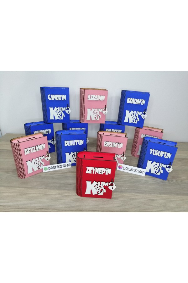 İsme Özel Ahşap Kitap Kumbara