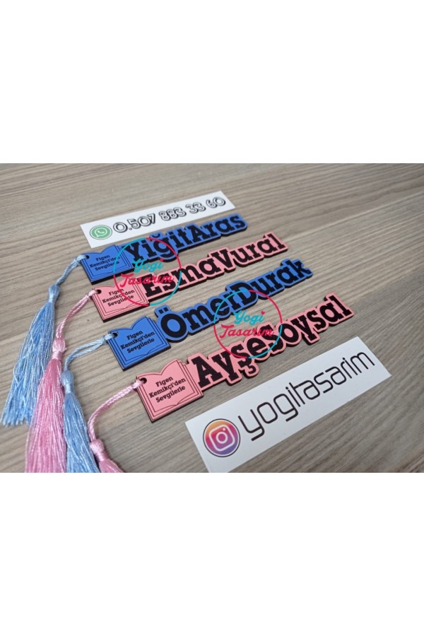 İsme Özel Baskılı Ahşap Kitap Ayracı