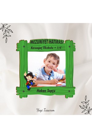 Mezuniyet Hatırası temalı ahşap dolap magneti