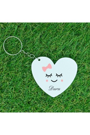 Uyuyan Kız Temalı İsme Özel Baskılı Ahşap Anahtarlık  